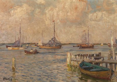 Veleros frente a la costa de Hans Hartig